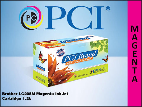 PCI Brand Brother LC205M Magenta Inkjet Cartridge 1.2K Yield