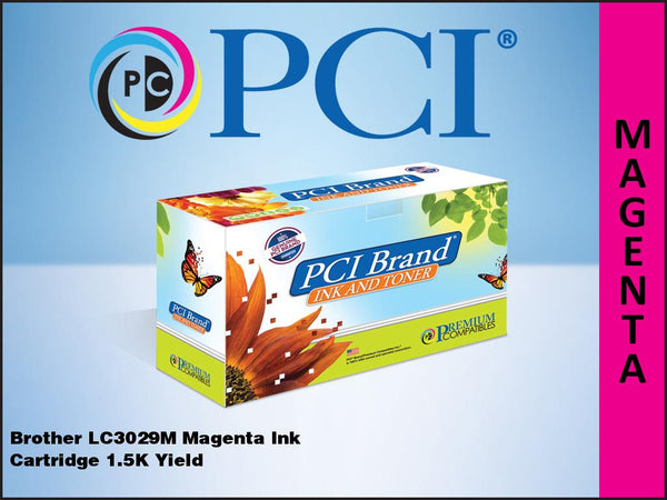 PCI Brand Brother LC3029M Magenta Inkjet Cartridge 1.5K Yield