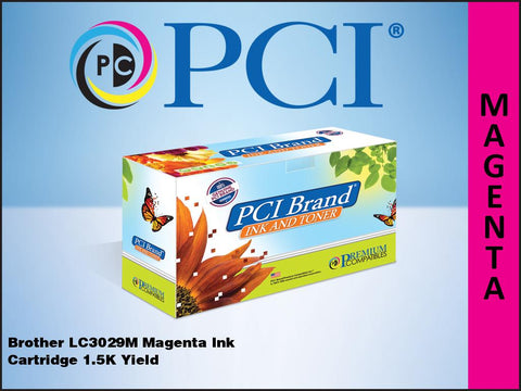 PCI Brand Brother LC3029M Magenta Inkjet Cartridge 1.5K Yield