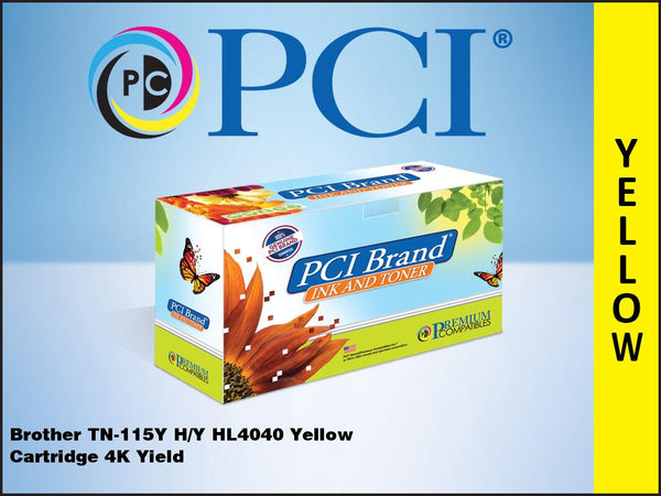 PCI Brand Brother TN115Y TN-115Y Yellow Toner Cartridge 4K Yield
