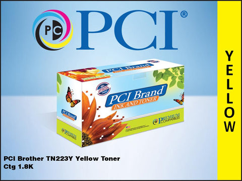 PCI Brand Brother TN227Y Yellow Toner Cartridge 2.7K Yield