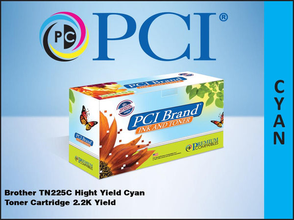 PCI Brand Xerox 006R03262 Brother TN225C Cyan Toner Cartridge 2.2K Yield