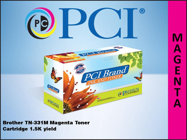 PCI Brand Brother TN331M TN-331M Magenta Toner Cartridge 1.5K Yield