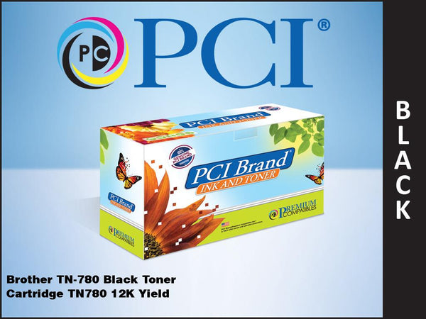 PCI Brand Brother TN780 TN-780 Black Toner Cartridge 12K Yield