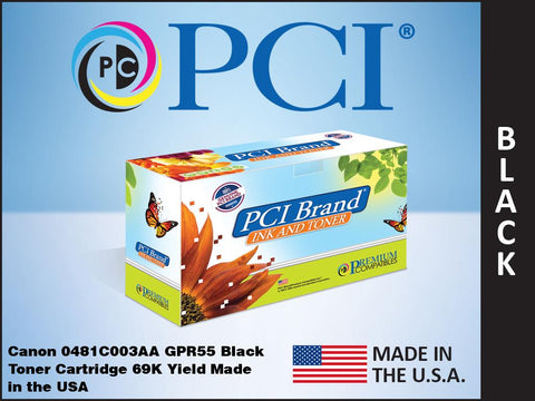PCI Brand Canon 0481C003 GPR-55 Black Toner Cartridge 69K Yield