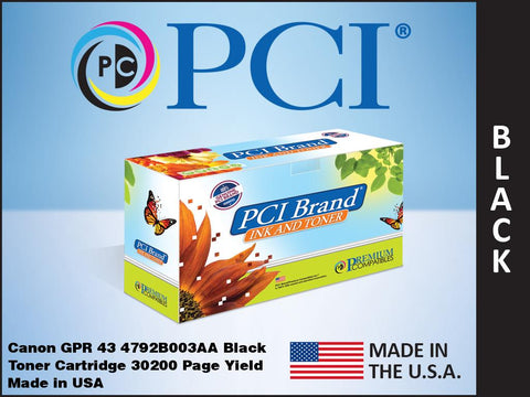PCI Brand Canon 4792B003AA GPR-43 Black Toner Cartridge 30.2K Yield