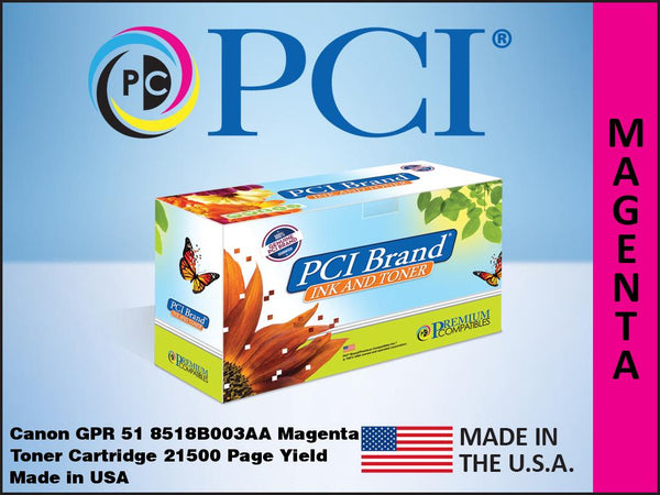 PCI Brand Canon 8518B003AA GPR-51 Magenta Toner Cartridge 21.5K Yield