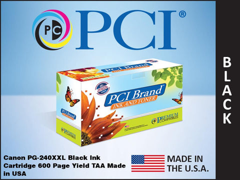 PCI Brand Canon PG-240XXL Black Inkjet Cartridge 600 Page Yield