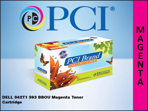 PCI Brand Dell 593-BBOU 042T1, FJRT6 Magenta Toner Cartridge 2K Yield