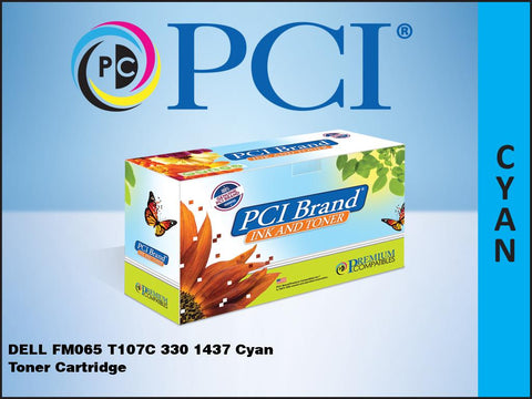 PCI Brand Dell 330-1437 T107C, FM065 Cyan Toner Cartridge 2.5K Yield