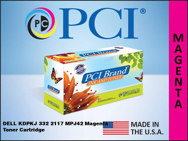 PCI Brand Dell 332-2117 332-2117, MPJ42 Magenta Toner Cartridge 12K Yield
