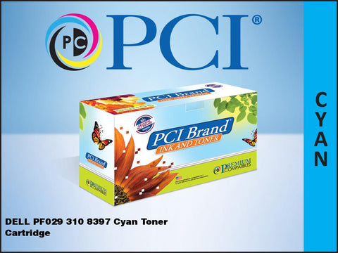 PCI Brand Dell 310-8397 XG722, PF029 Cyan Toner Cartridge 8K Yield