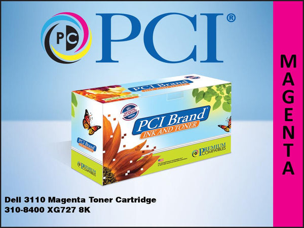 PCI Brand Dell 310-8400 XG727, MF790 Magenta Toner Cartridge 8K Yield