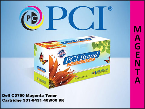 PCI Brand Dell 331-8431 40W00, XKGFP Magenta Toner Cartridge 9K Yield