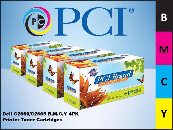 PCI Brand Dell C26604PK 4 Pack B,M,C,Y Toner Cartridges