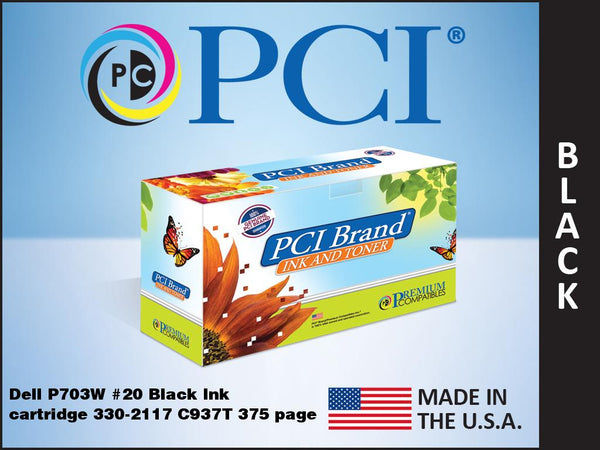 PCI Brand Dell DW905 330-2117, C937T Black Inkjet Cartridge 375 Page Yield