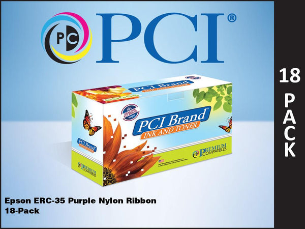 PCI Brand Epson ERC35PL-18 18 Pack Purple Ribbons