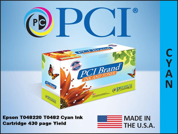 PCI Brand Epson T048220 Cyan Inkjet Cartridge 430 Page Yield