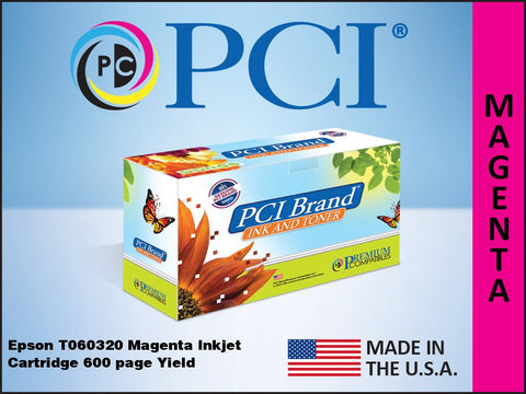 PCI Brand Epson T060320 Magenta Ink Cartridge Made in the USA