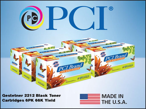 PCI Brand Gestetner 89870 6 Pack Black Toner Cartridges 66K Yield