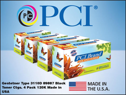 PCI Brand Gestetner 89887 Black Toner Cartridge 120K Yield
