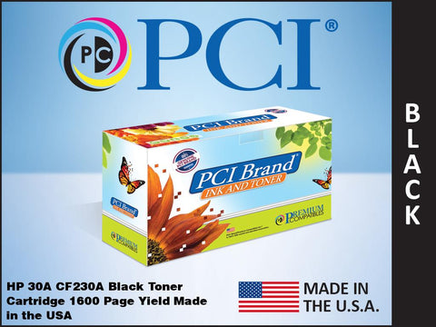 PCI Brand HP CF230A 30A Black Toner Cartridge Made in the USA