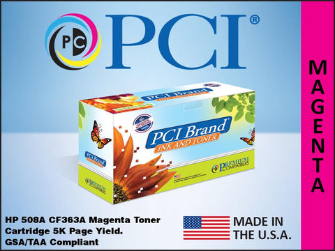 PCI Brand CF363A 508A Magenta Toner Cartridge Made in the USA