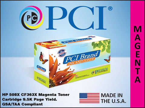 PCI Brand CF363X 508X Magenta Toner Cartridge Made in the USA