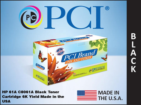 PCI Brand Xerox 006R03135 HP 61A C8061A Black Toner Cartridge 6K Yield