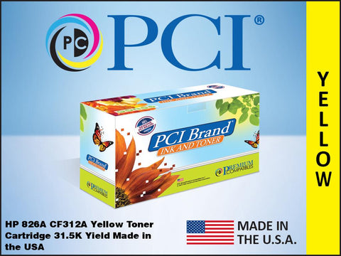 PCI Brand Xerox 006R03345 HP 826A CF312A Yellow Toner Cartridge 31.5K Yield