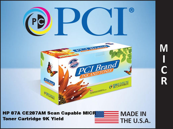 PCI Brand HP CF287AM 87A Scan Capable MICR Toner Cartridge 9K Yield
