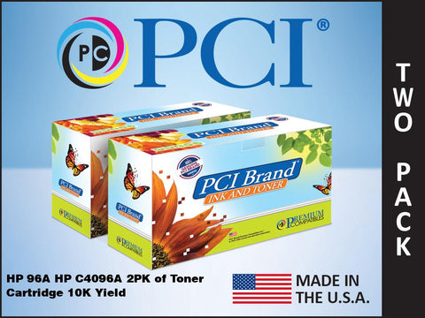 PCI Brand HP C4096A-D 96A 2 Pack Black Toner Cartridges 10K Yield