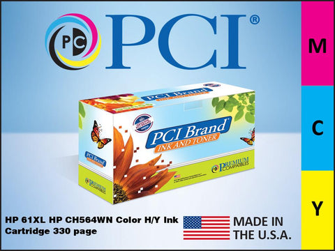 PCI Brand HP CH564WN 61XL Color Inkjet Cartridge 330 Page Yield