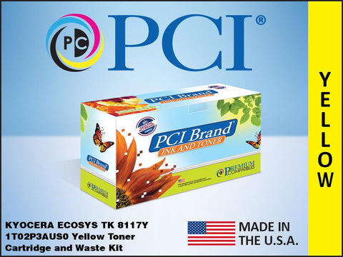 PCI Brand Kyocera ECOSYS TK-8117Y Yellow Toner Cartridge