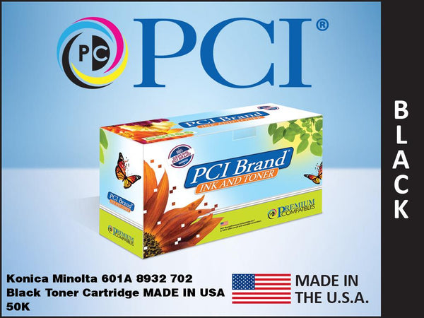 PCI Brand Konica Minolta 8932702 TYPE 601A Black Toner Cartridge 50K Yield
