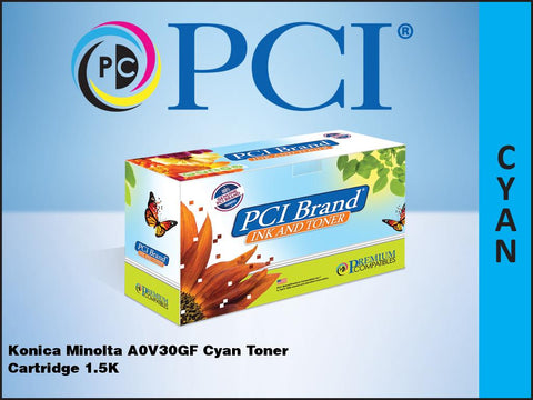 PCI Brand Konica Minolta A0V30GF Cyan Toner Cartridge 1.5K Yield