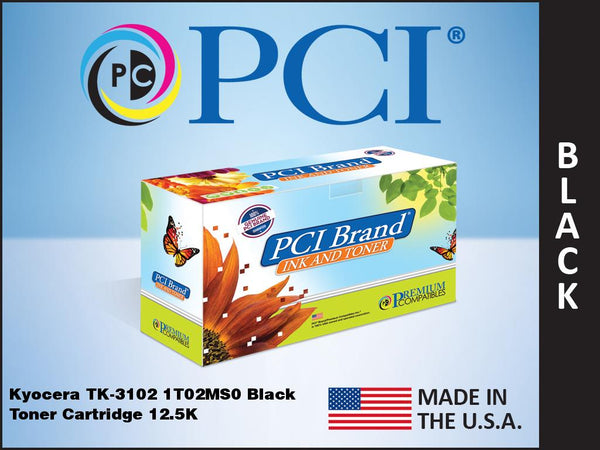PCI Brand Kyocera TK-3102 1T02MS0US0 Black Toner Cartridge 12.5K Yield