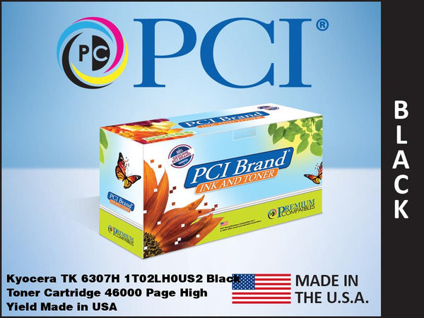 PCI Brand Kyocera TK-6307H 1T02LH0US2 Black Toner Cartridge 46K Yield