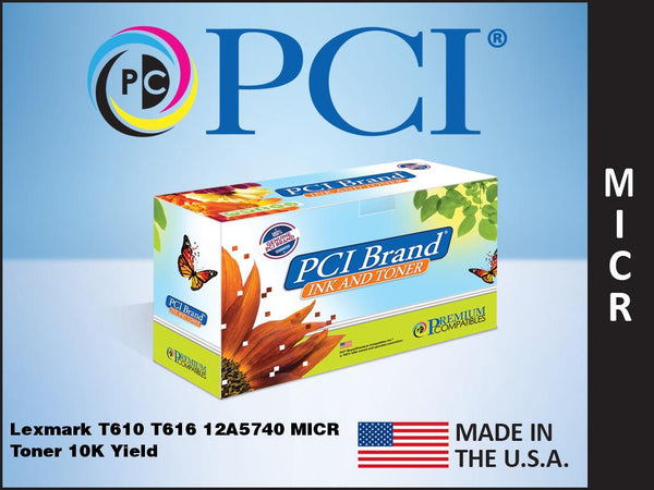 PCI Brand Lexmark 12A5740M Scan Capable MICR Toner Cartridge 10K Yield