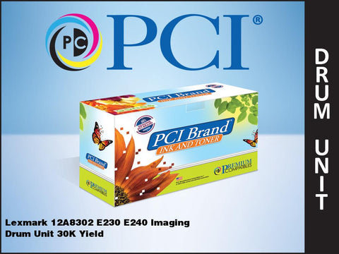 PCI Brand Lexmark 12A8302 Black Drum Unit 30K Yield