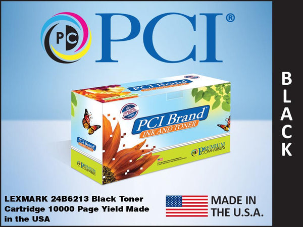 PCI Brand Lexmark 24B2613 Black Toner Cartridge Made in the USA