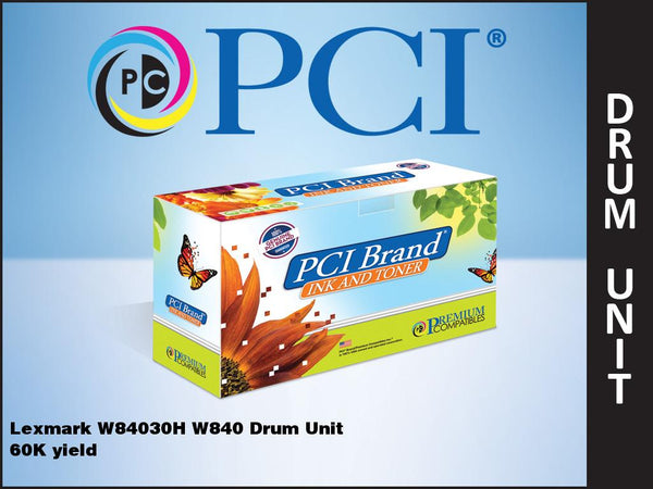 PCI Brand Lexmark W84030H Black Drum Unit 60K Yield