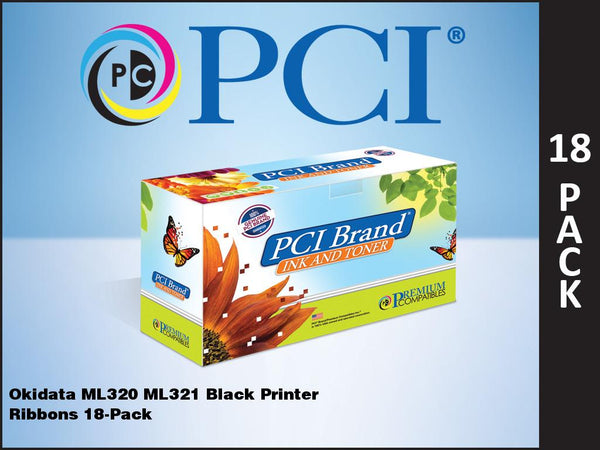 PCI Brand Okidata 52102001WB-18 18 Pack Black Ribbons