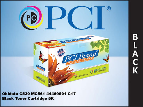 PCI Brand Okidata OKIC530B Type C17 Black Toner Cartridge 5K Yield