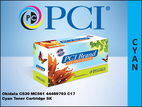 PCI Brand Okidata OKIC530C Type C17 Cyan Toner Cartridge 5K Yield