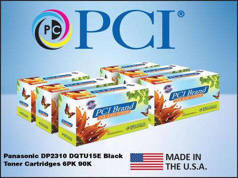 PCI Brand Panasonic DQTU15E DQ-TU15E 6 Pack Black Toner Cartridges 90K Yield
