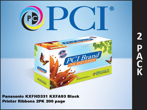 PCI Brand Panasonic KXFA93 KX-FA93 2 Pack Black Ribbons 200 Page Yield