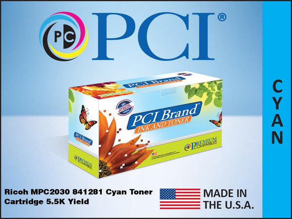 PCI Brand Ricoh 841281 Cyan Toner Cartridge 5.5K Yield