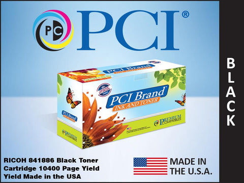 PCI Brand Ricoh 841886 Black Toner Cartridge Made in the USA