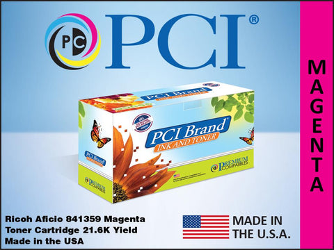 PCI Brand Ricoh 841359 Magenta Toner Cartridge 21.6K Yield